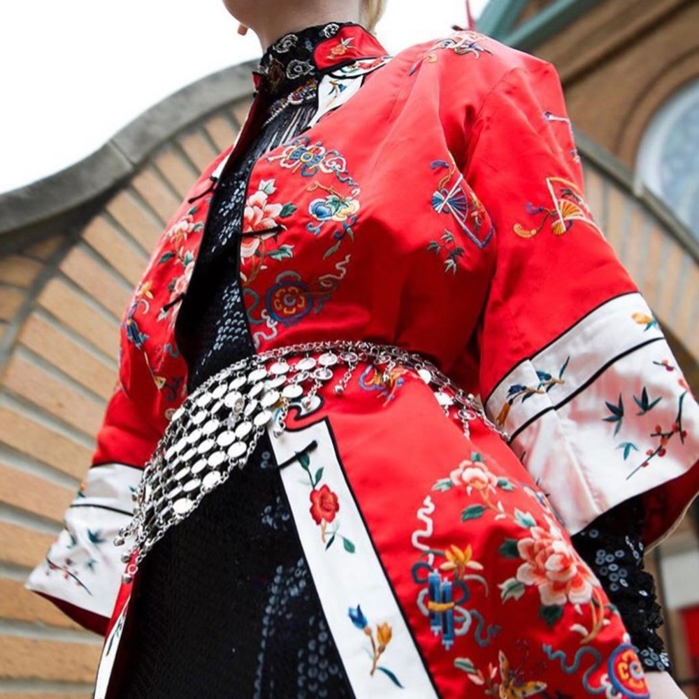 Red Kimono Jacket Dress